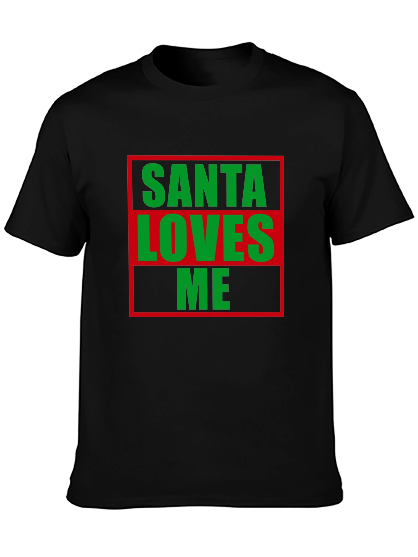 Santa Loves Me Christmas T-Shirt Holiday Tee