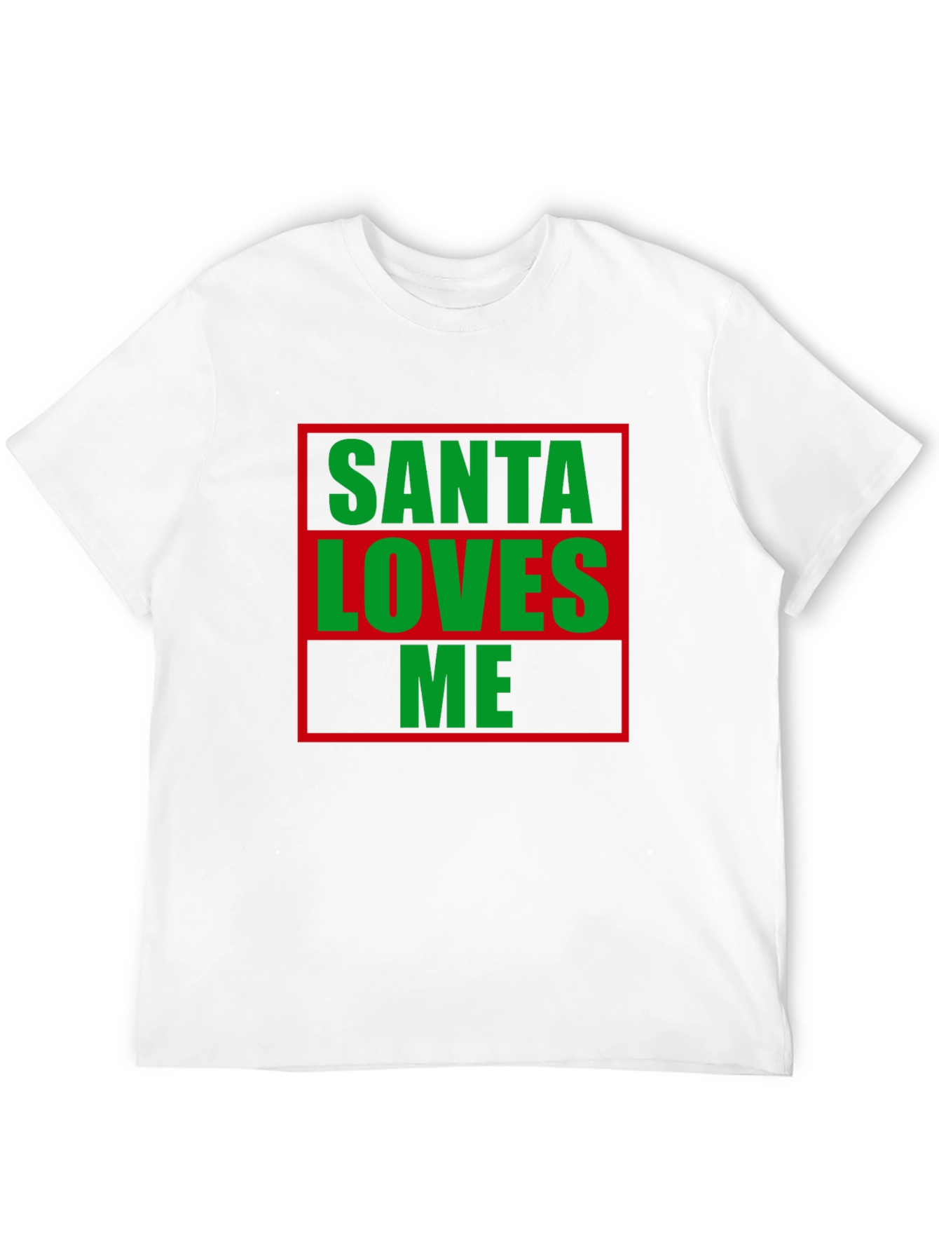 Santa Loves Me Christmas T-Shirt Holiday Tee