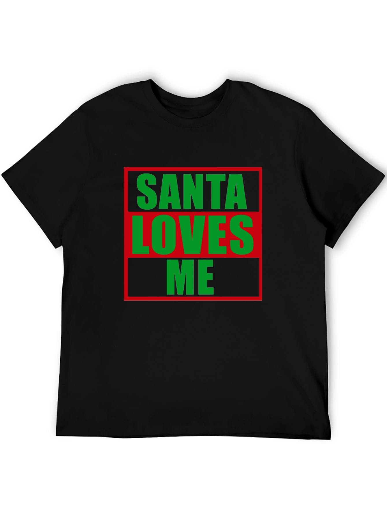 Santa Loves Me Christmas T-Shirt Holiday Tee