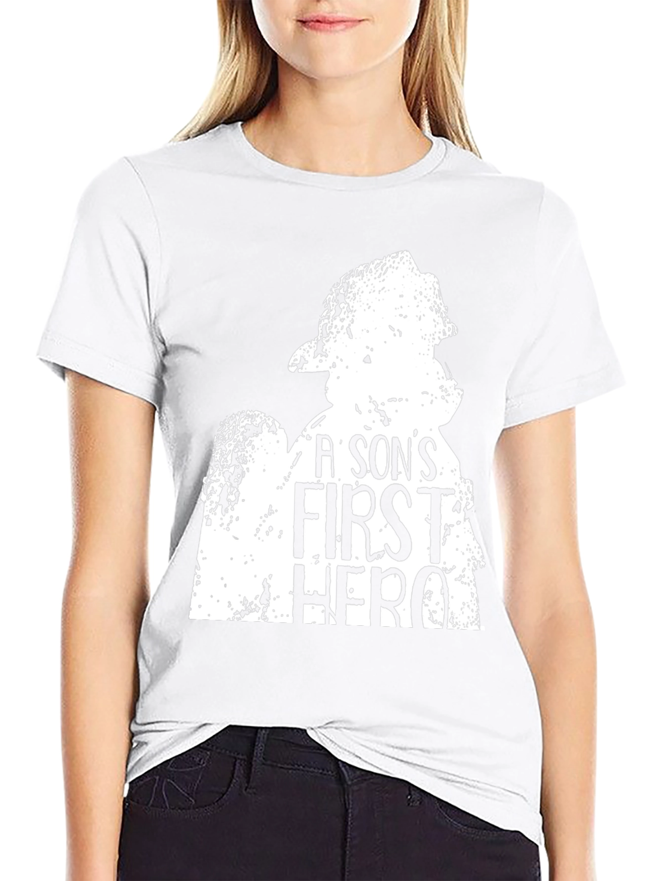 Firefighter Sons First Hero Black T-Shirt