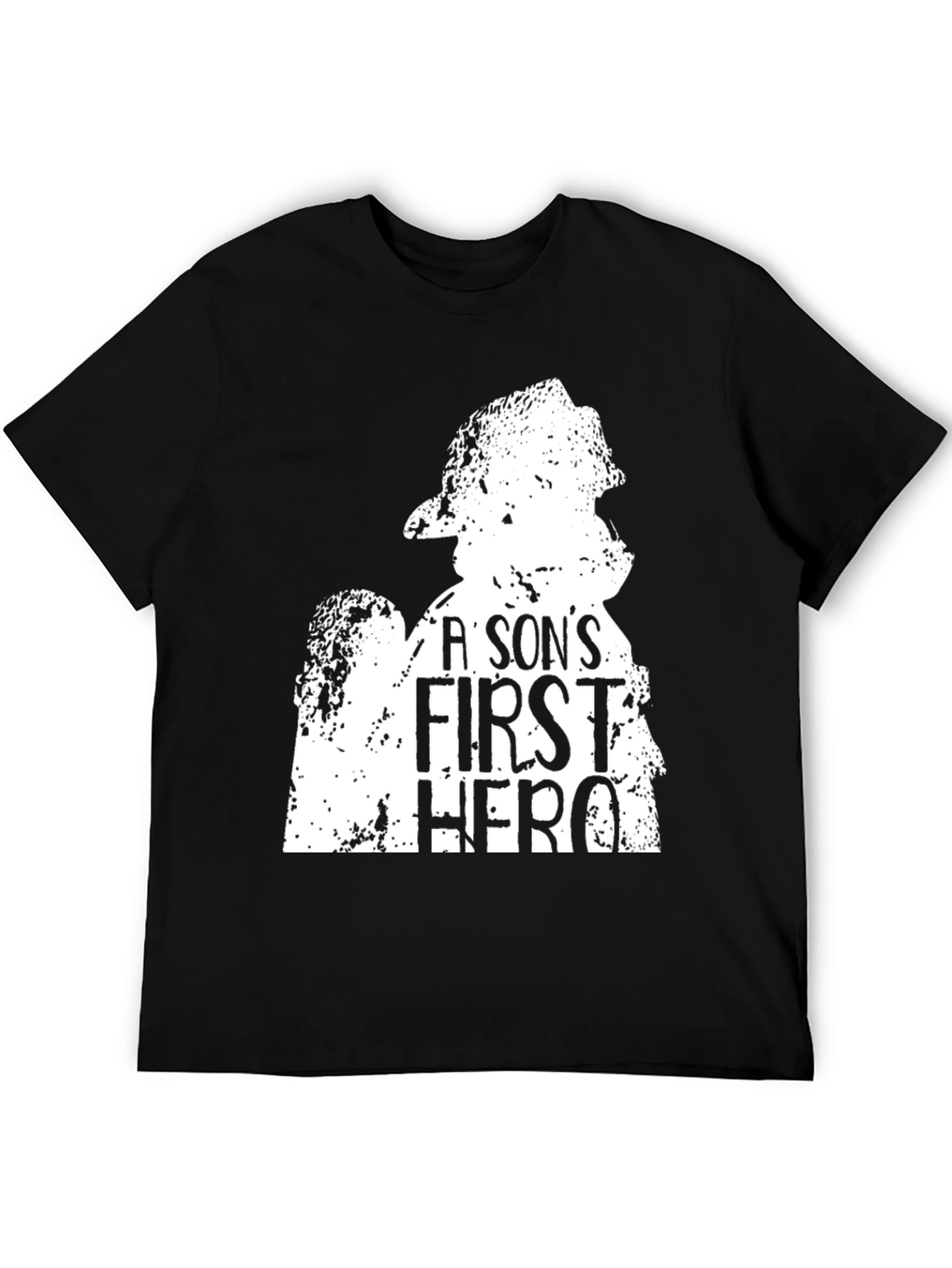 Firefighter Sons First Hero Black T-Shirt