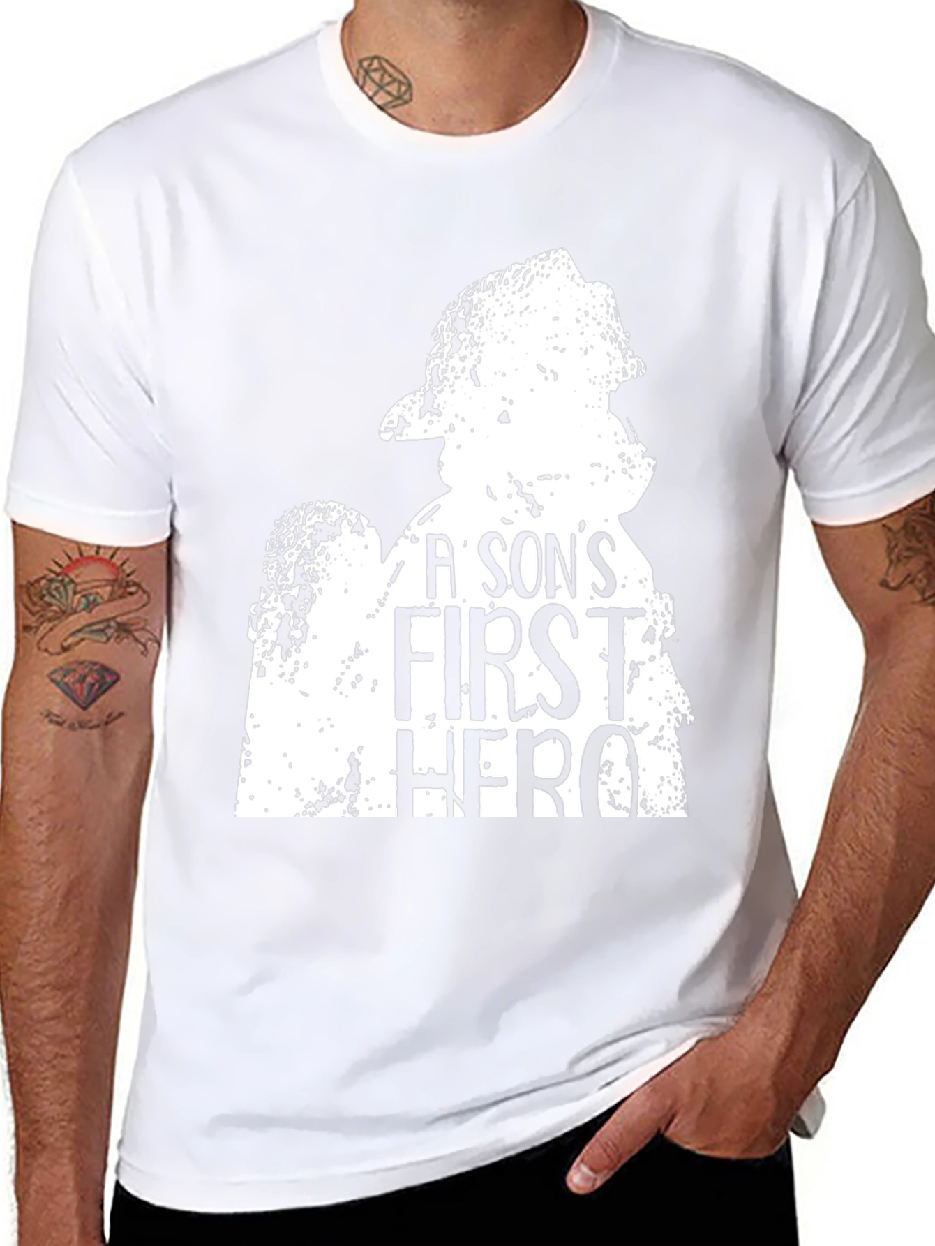 Firefighter Sons First Hero Black T-Shirt