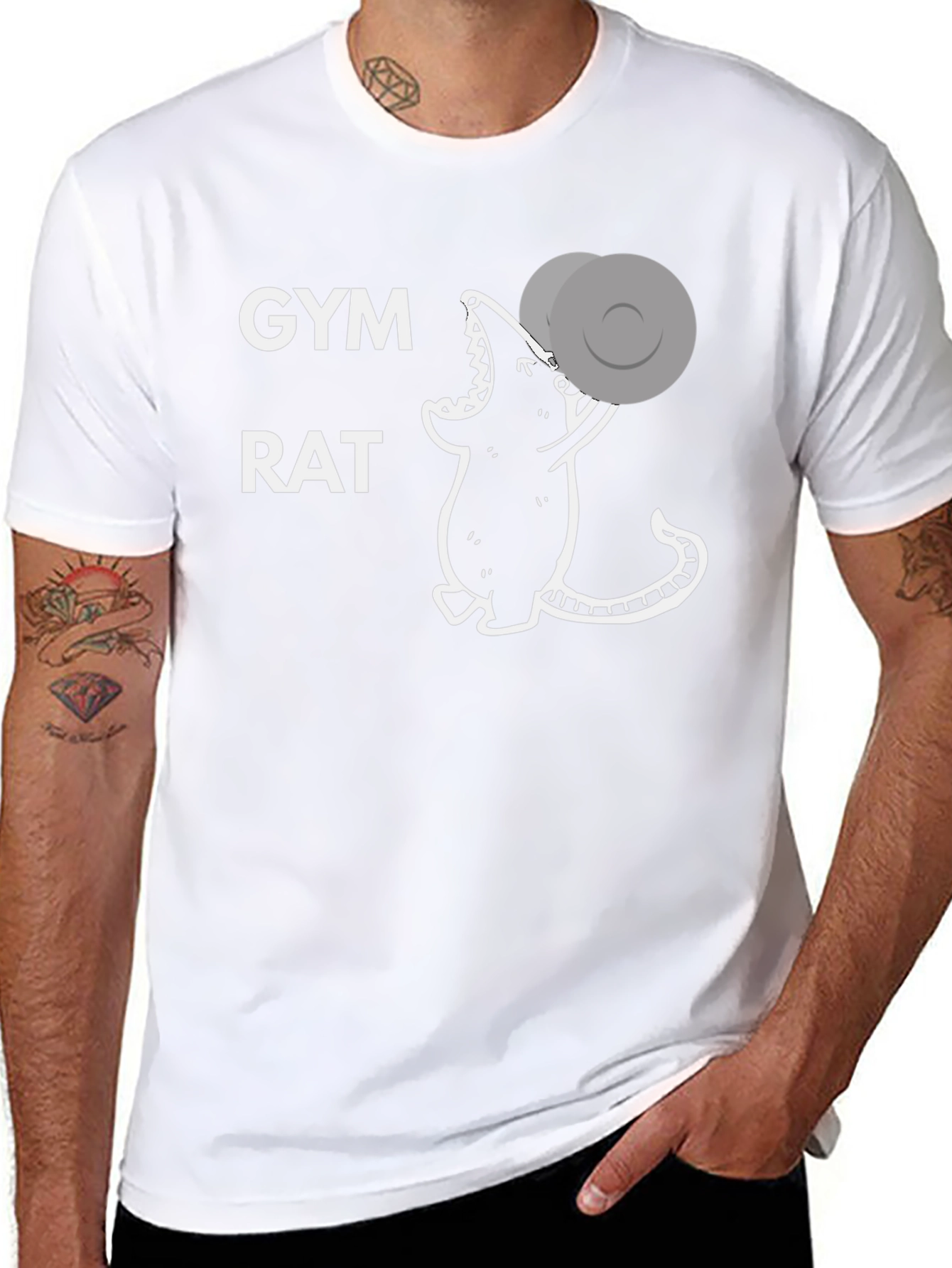 Gym Rat T-Shirt - Workout Mouse Design