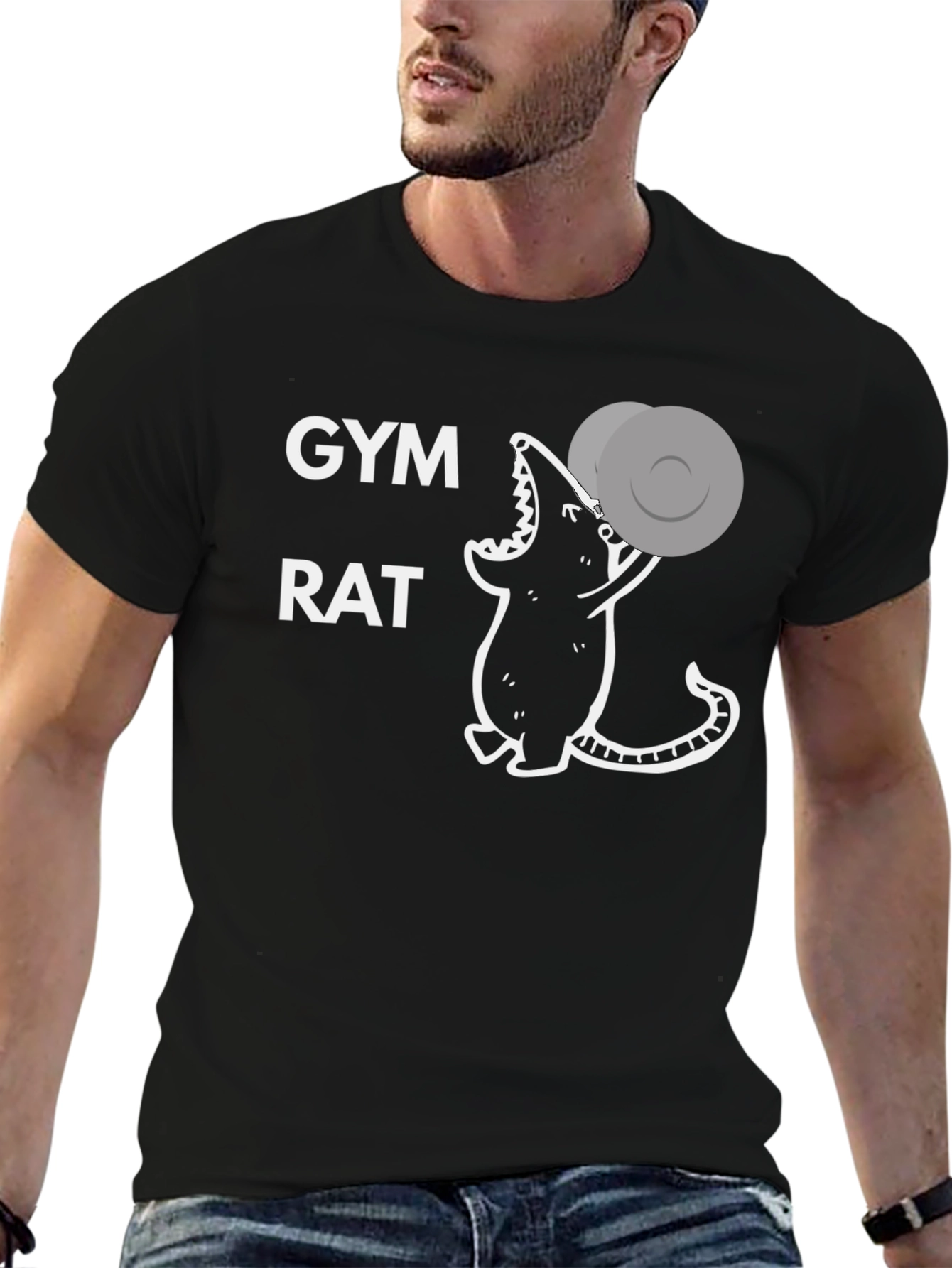 Gym Rat T-Shirt - Workout Mouse Design