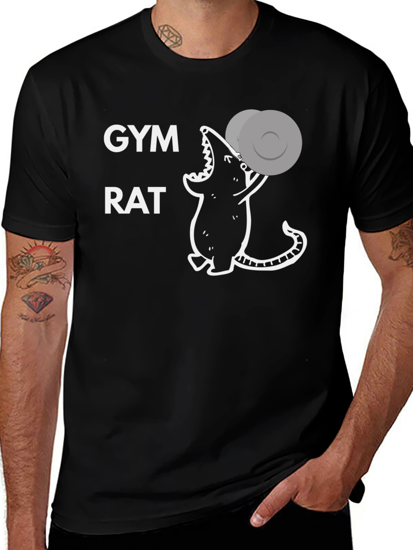 Gym Rat T-Shirt - Workout Mouse Design