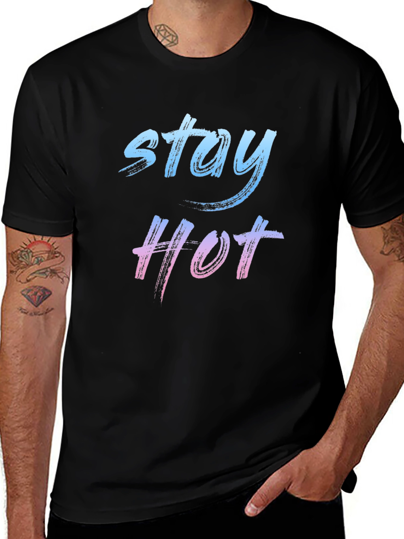 Stay Hot Graphic Tee - Black Casual T-Shirt