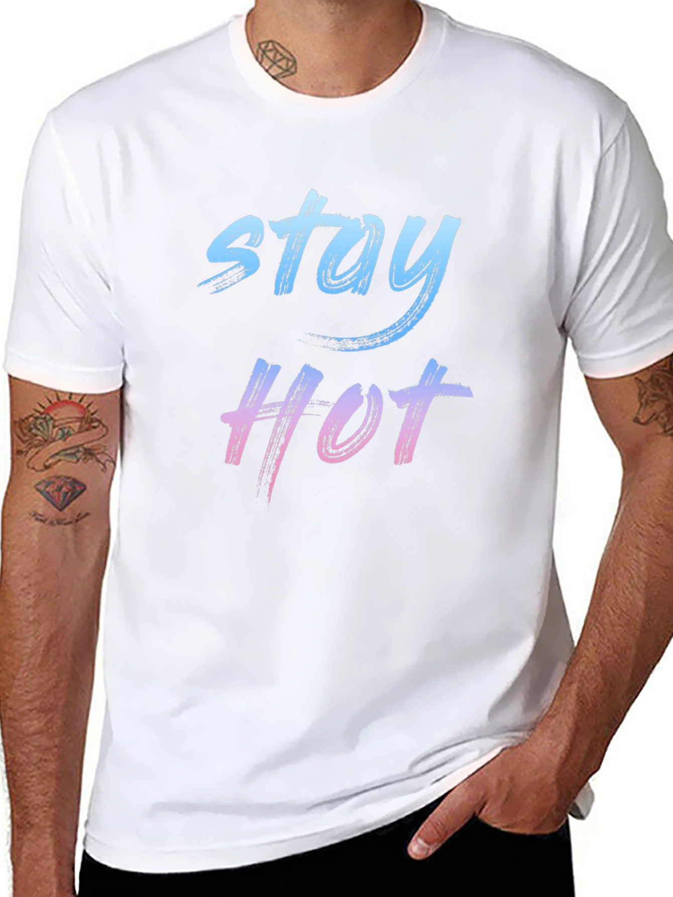 Stay Hot Graphic Tee - Black Casual T-Shirt
