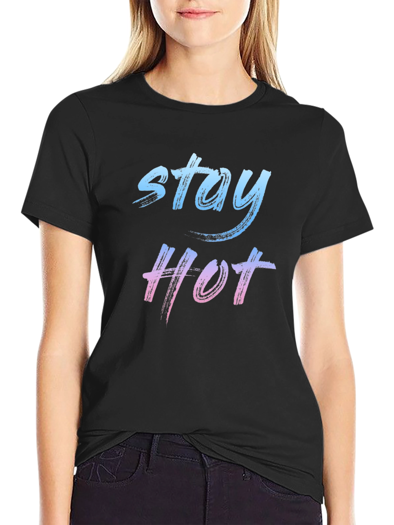 Stay Hot Graphic Tee - Black Casual T-Shirt