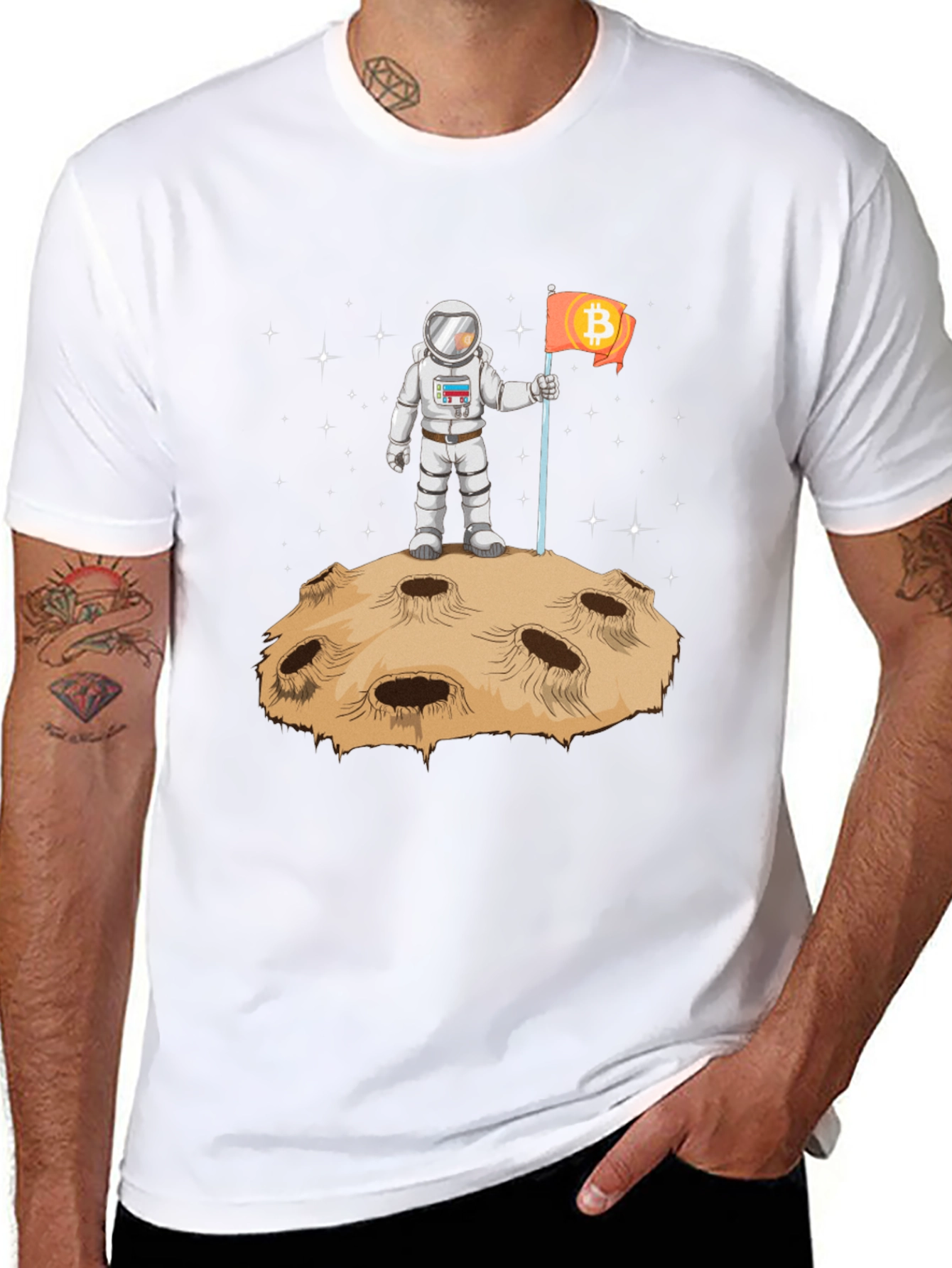 Bitcoin to the Moon T-Shirt - Astronaut Design