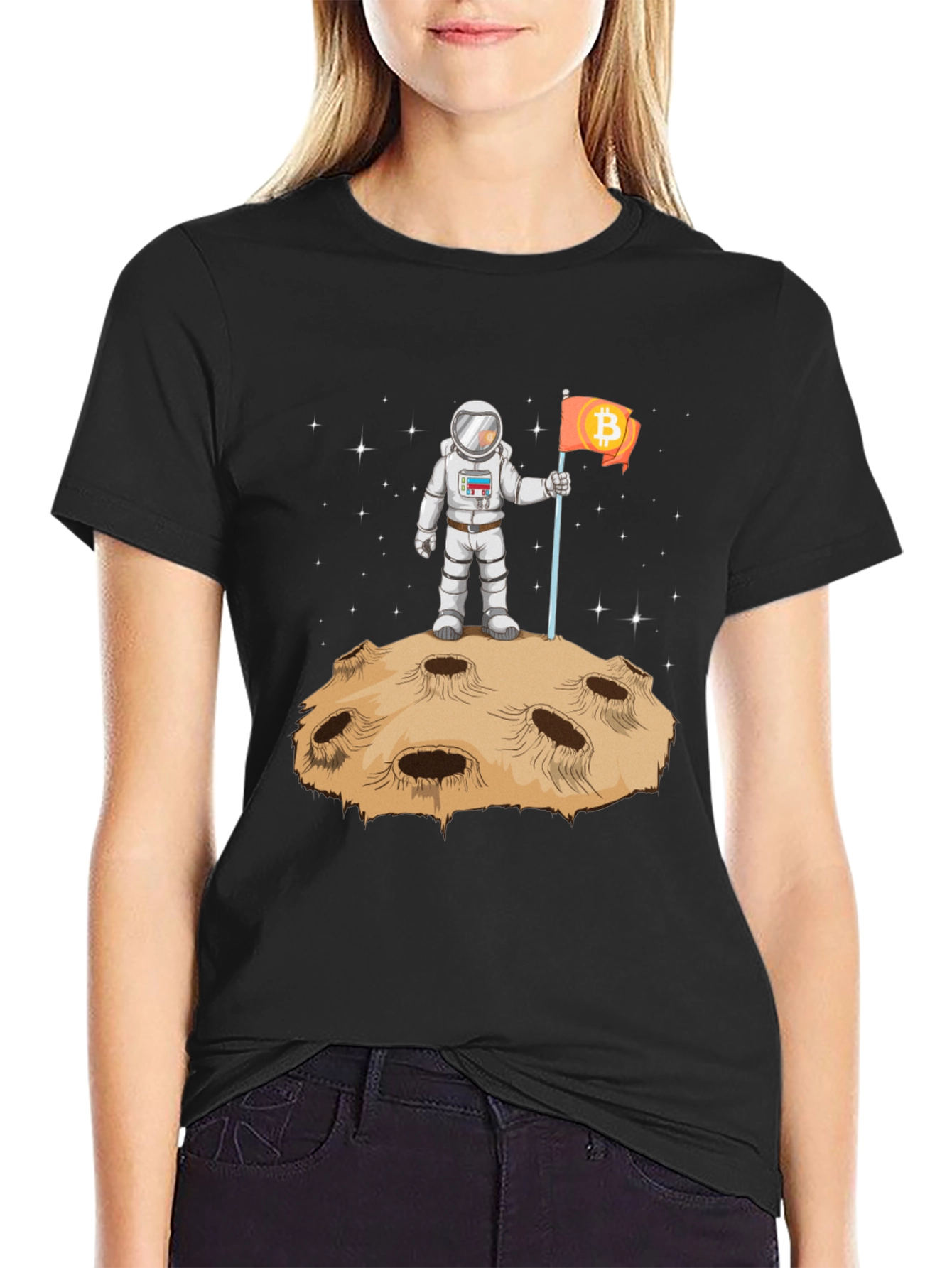 Bitcoin to the Moon T-Shirt - Astronaut Design
