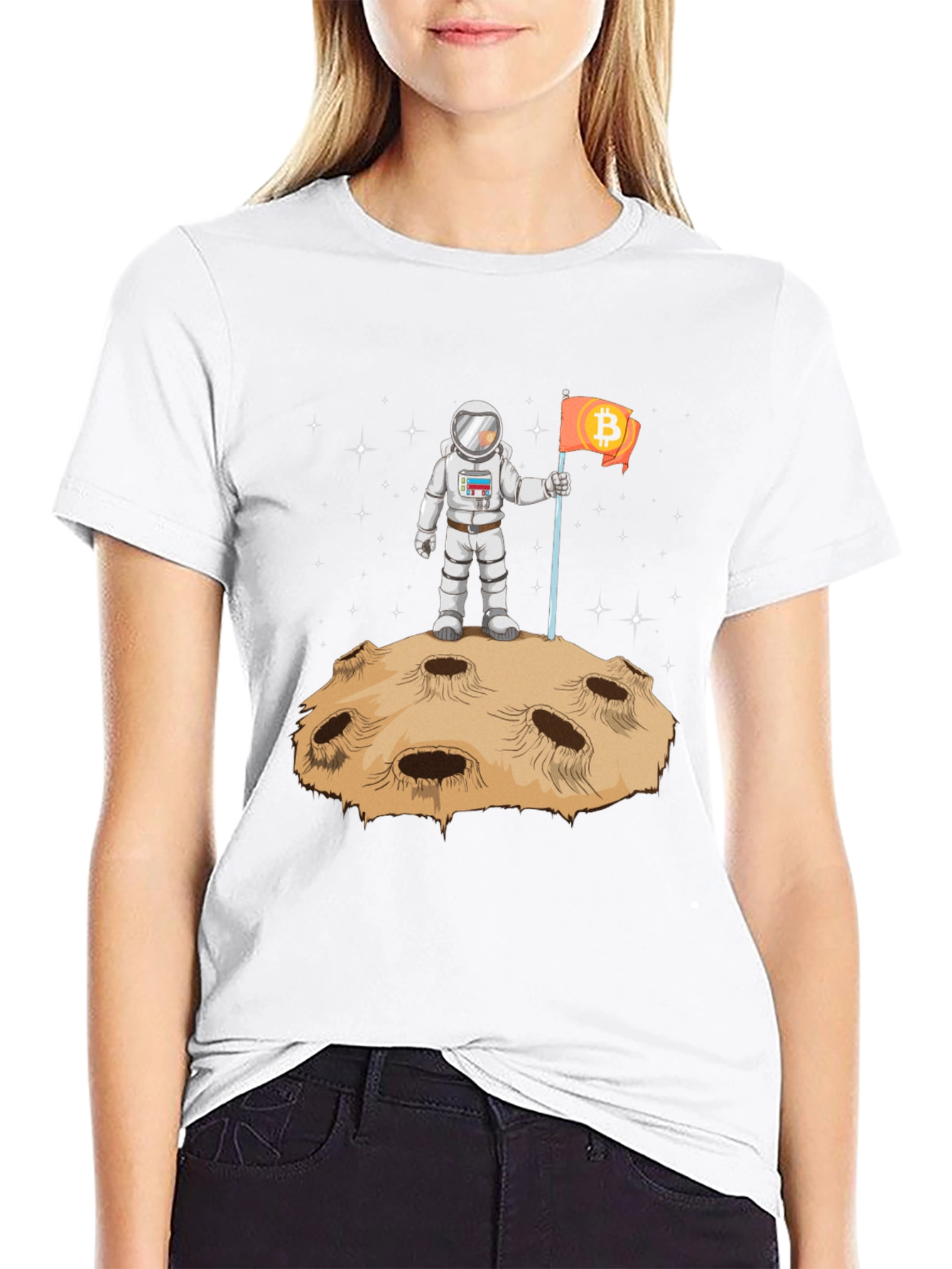 Bitcoin to the Moon T-Shirt - Astronaut Design