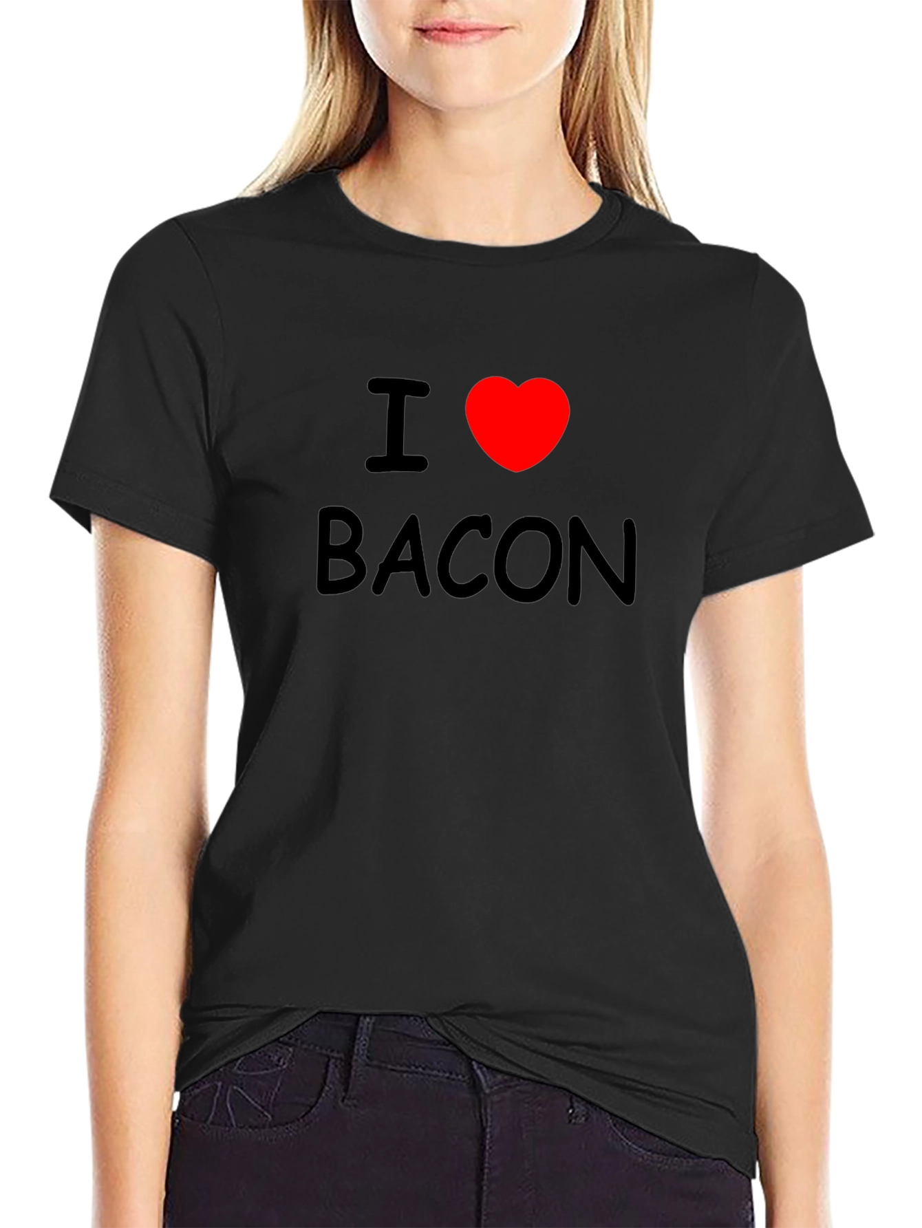 I Heart Bacon Tee - Black Graphic T-Shirt