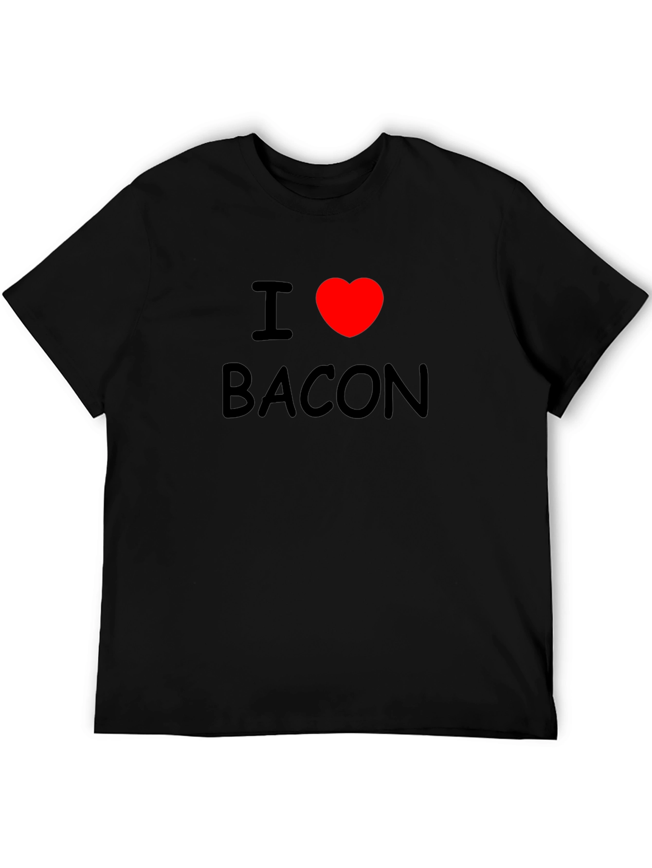 I Heart Bacon Tee - Black Graphic T-Shirt