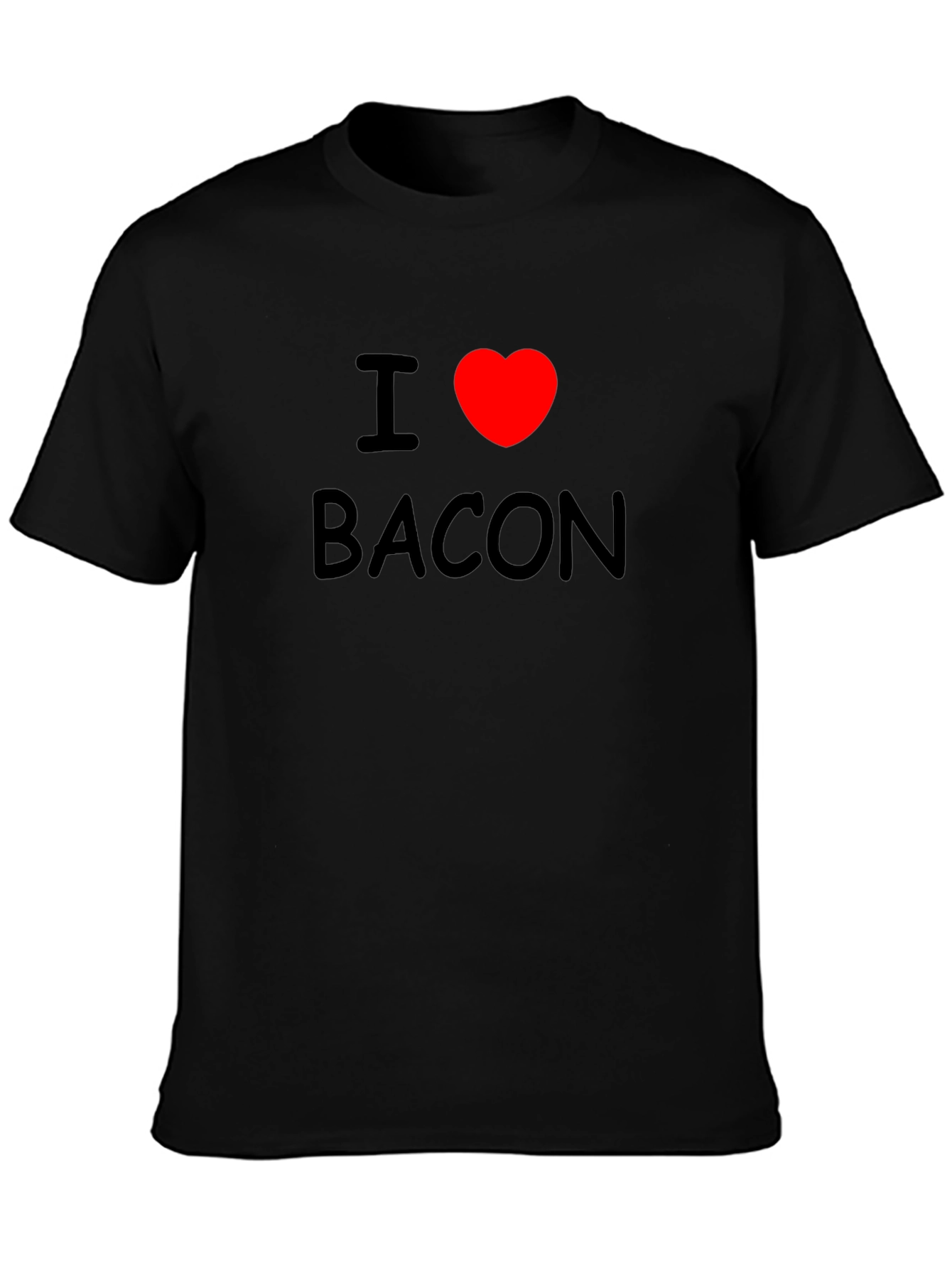 I Heart Bacon Tee - Black Graphic T-Shirt