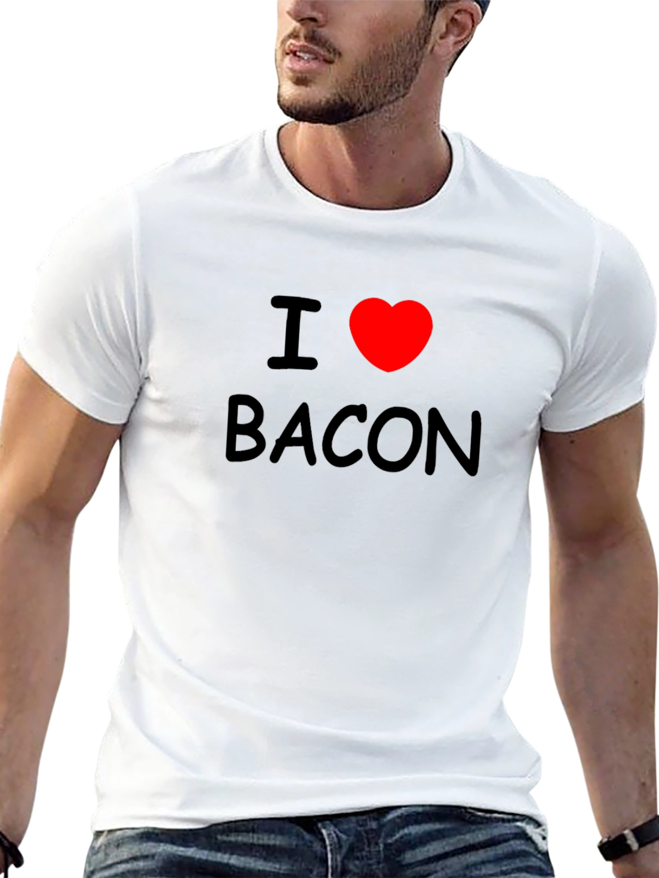 I Heart Bacon Tee - Black Graphic T-Shirt