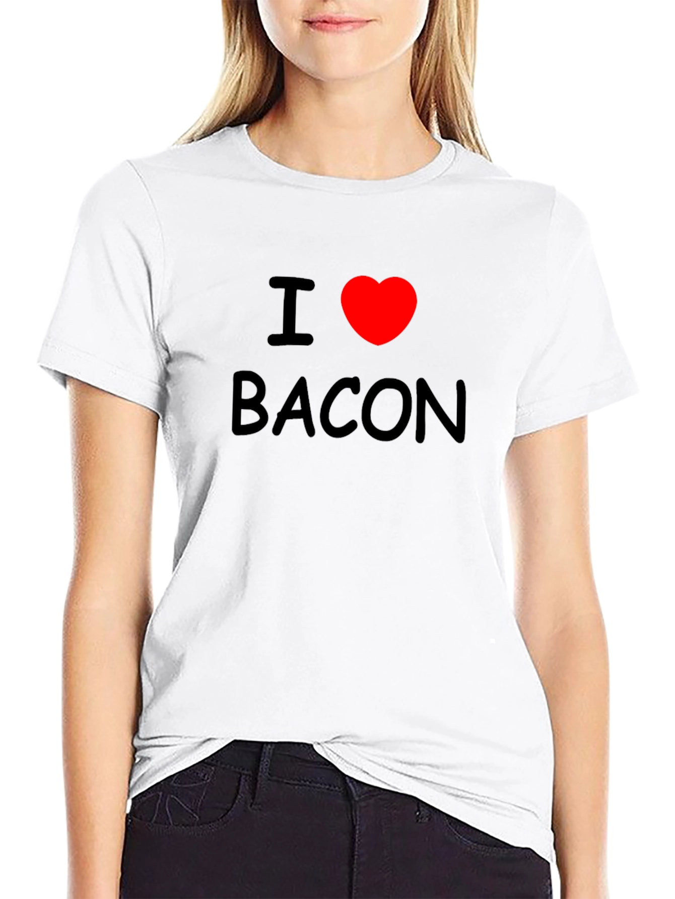 I Heart Bacon Tee - Black Graphic T-Shirt