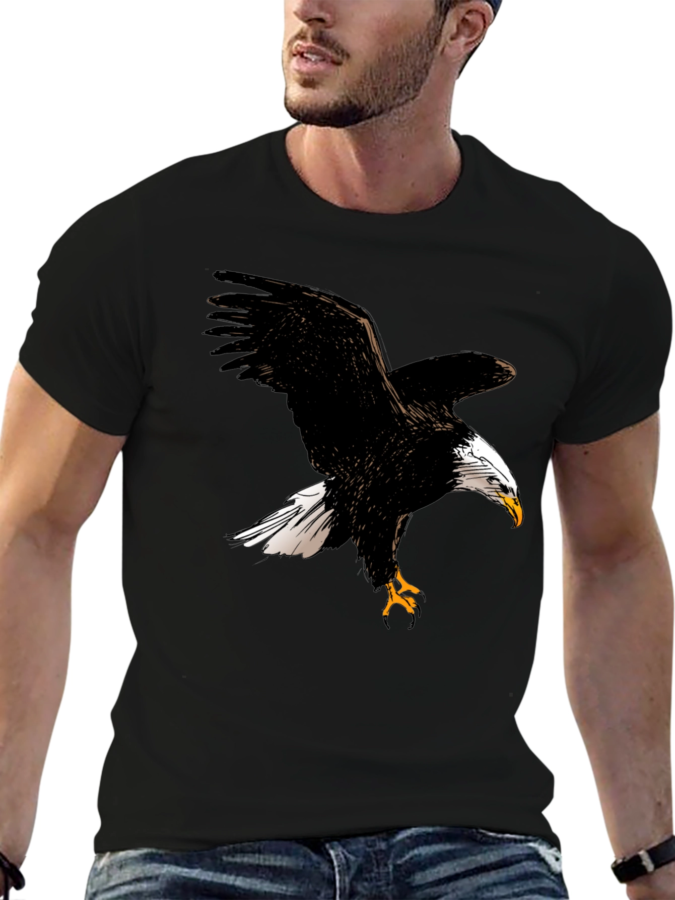 Black Eagle Graphic T-Shirt for Men