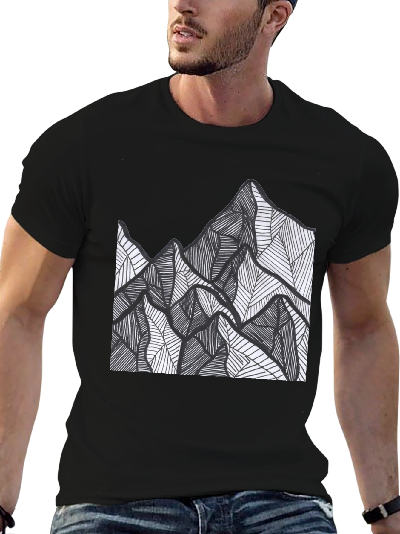 Mountain Graphic Tee - Mens Black Short Sleeve