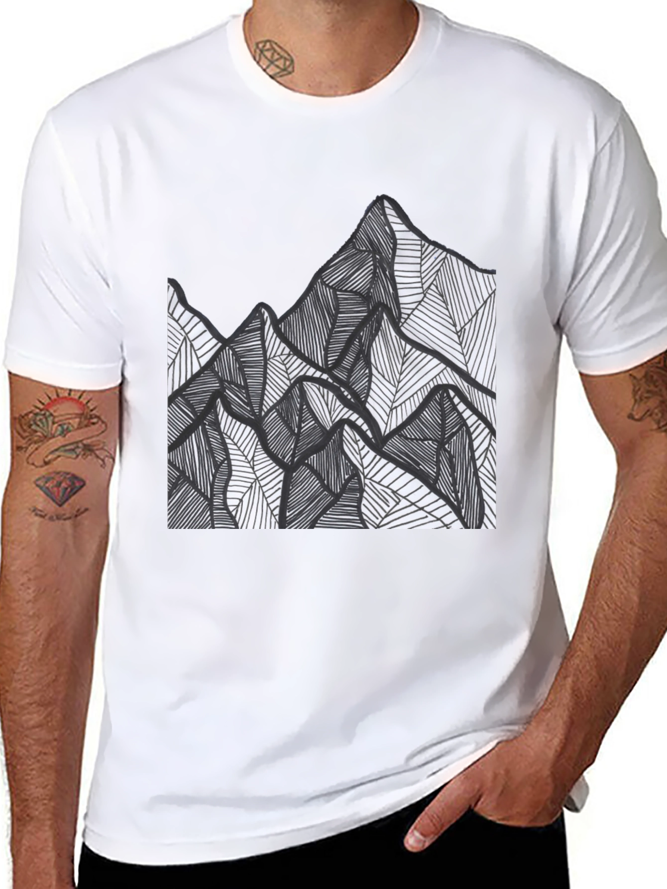 Mountain Graphic Tee - Mens Black Short Sleeve