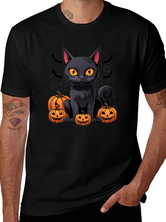 Halloween Cat & Pumpkin T-Shirt