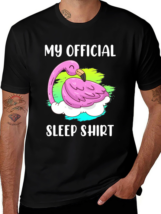 Official Flamingo Sleep Shirt - Black Cotton Tee