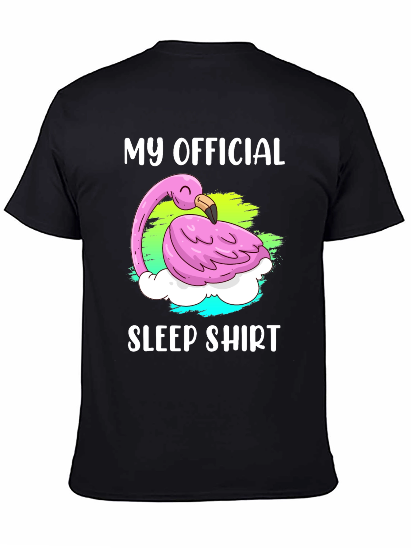 Official Flamingo Sleep Shirt - Black Cotton Tee