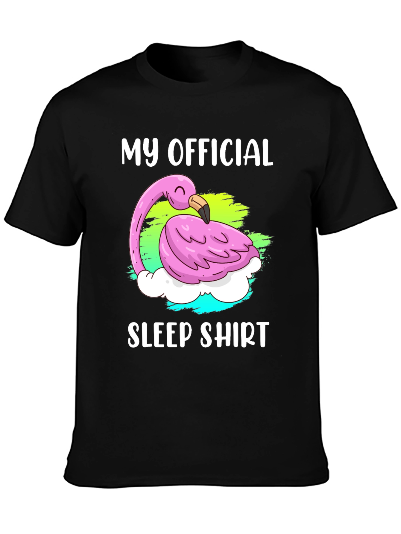 Official Flamingo Sleep Shirt - Black Cotton Tee