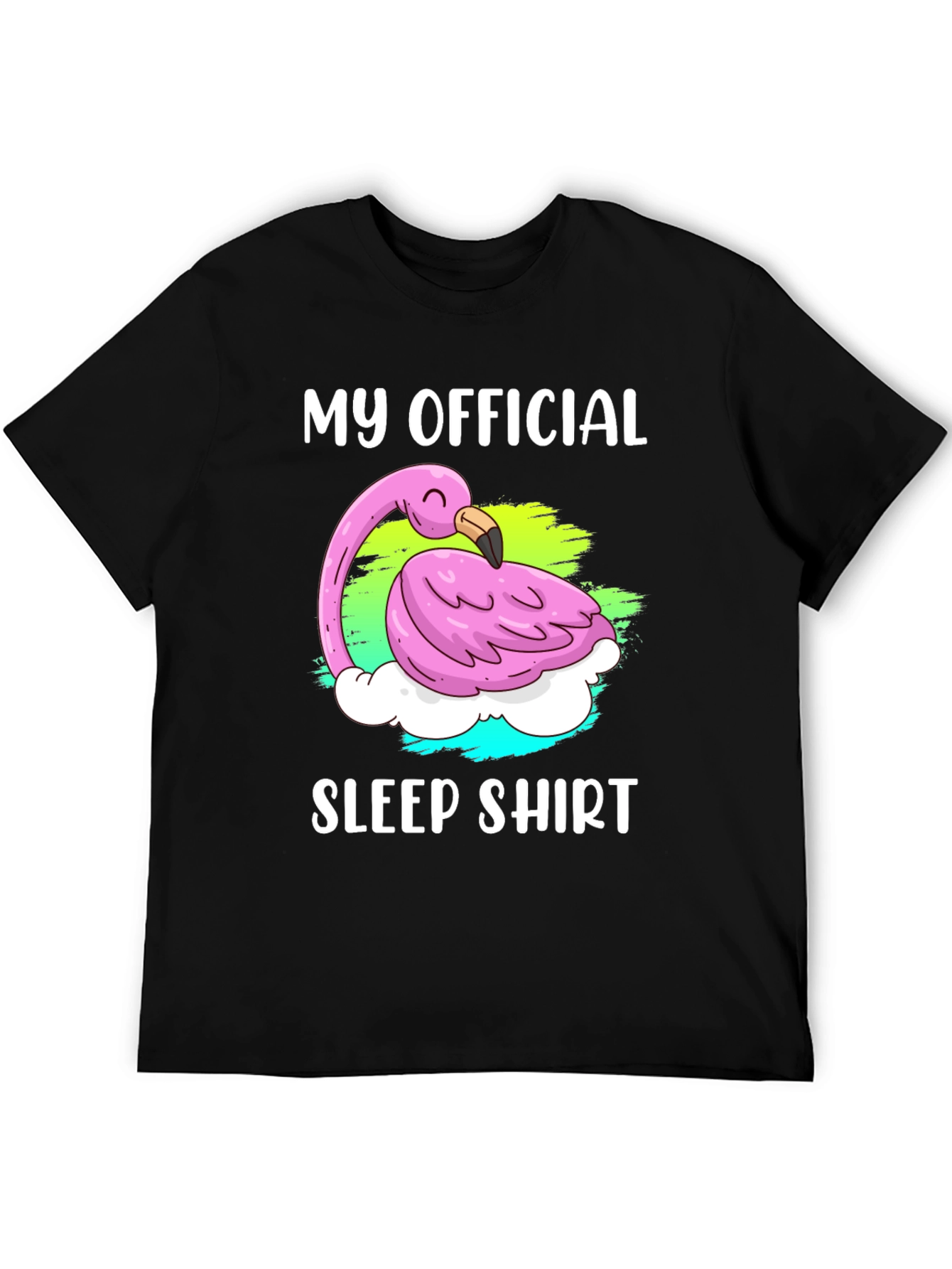 Official Flamingo Sleep Shirt - Black Cotton Tee