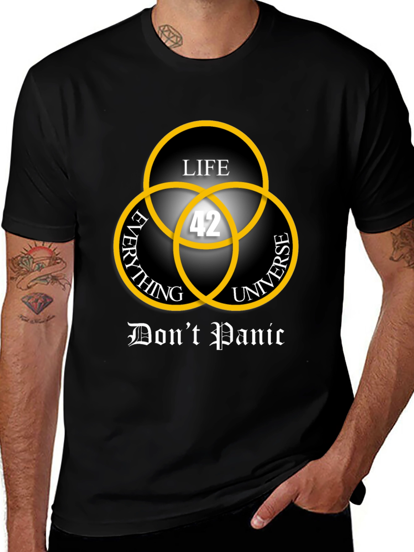 Dont Panic T-Shirt: Life Universe Everything & 42