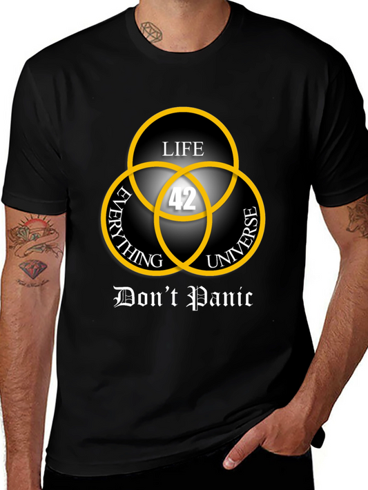 Dont Panic T-Shirt: Life Universe Everything & 42