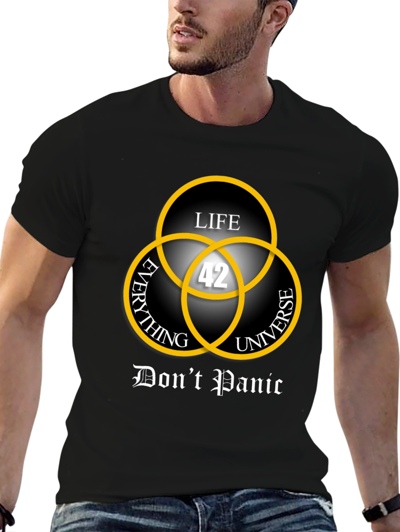 Dont Panic T-Shirt: Life Universe Everything & 42