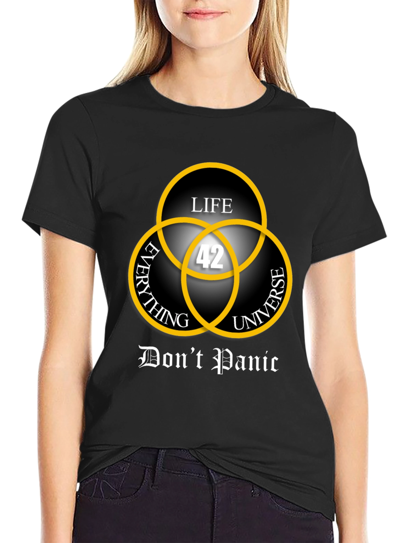 Dont Panic T-Shirt: Life Universe Everything & 42