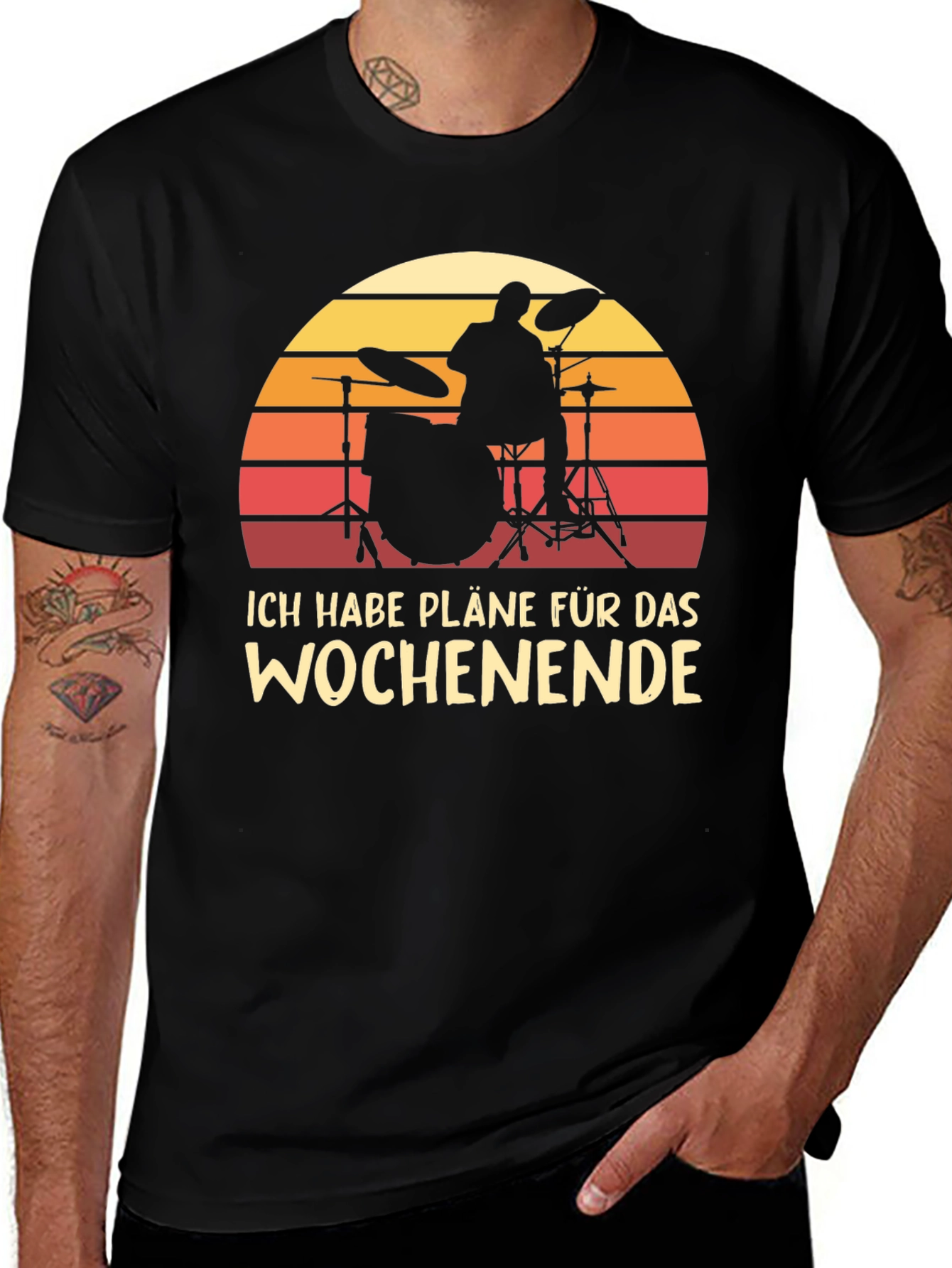 Drummer Weekend Plans T-Shirt - Black
