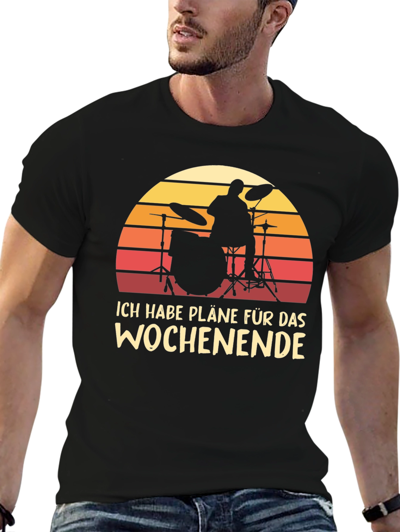 Drummer Weekend Plans T-Shirt - Black