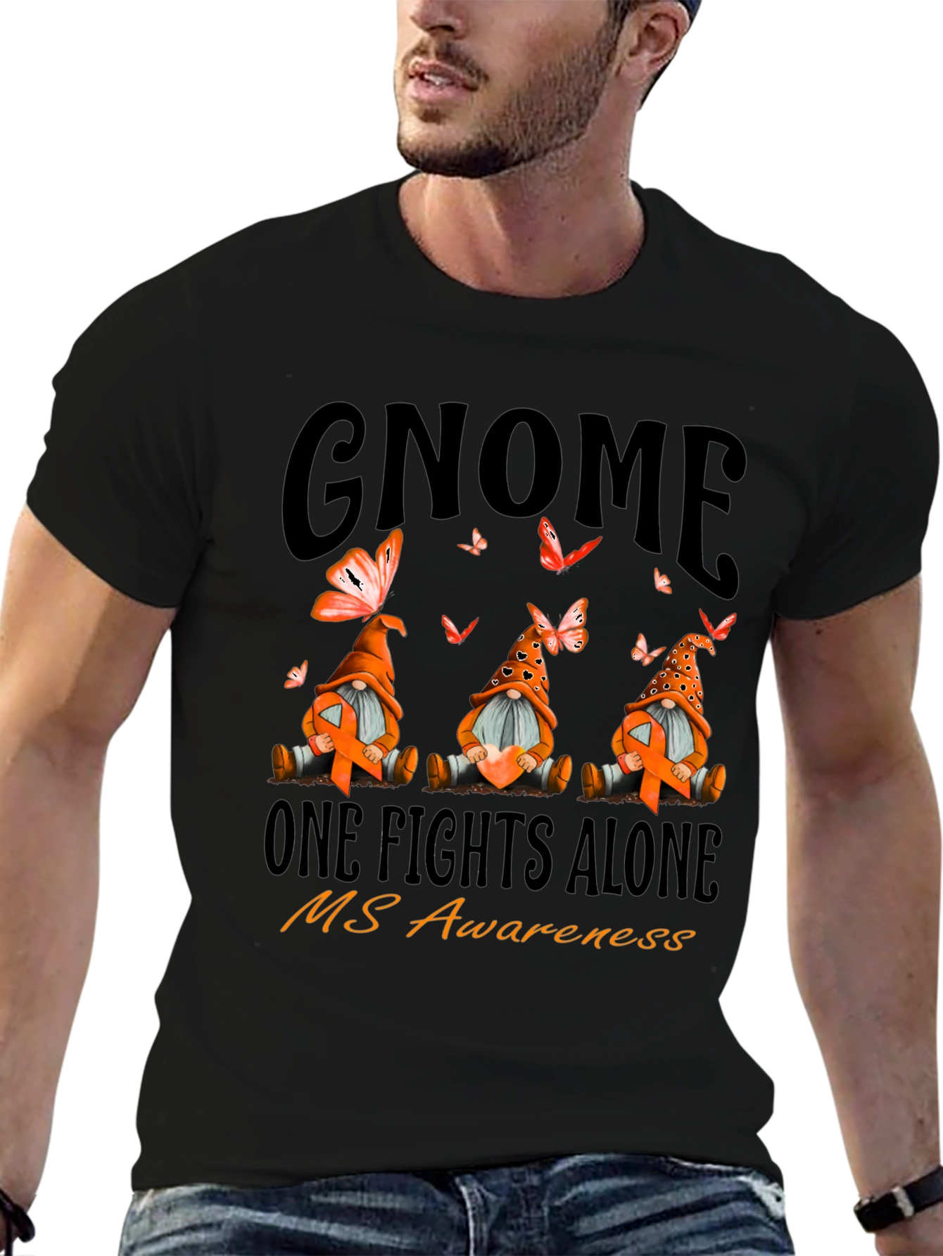 MS Awareness Gnome T-Shirt - One Fights Alone