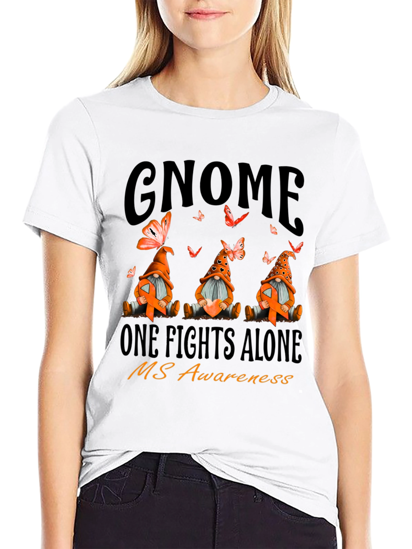 MS Awareness Gnome T-Shirt - One Fights Alone