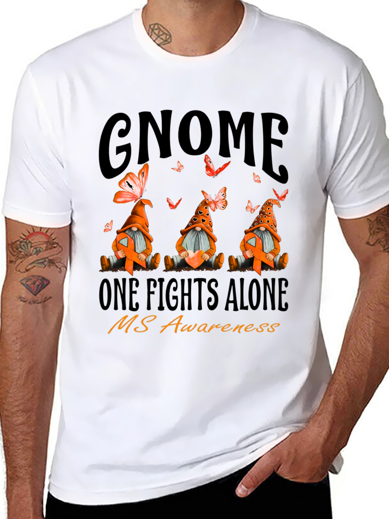 MS Awareness Gnome T-Shirt - One Fights Alone