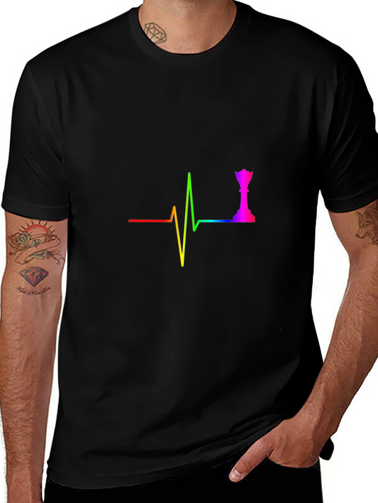 Rainbow Chess Queen Heartbeat T-Shirt