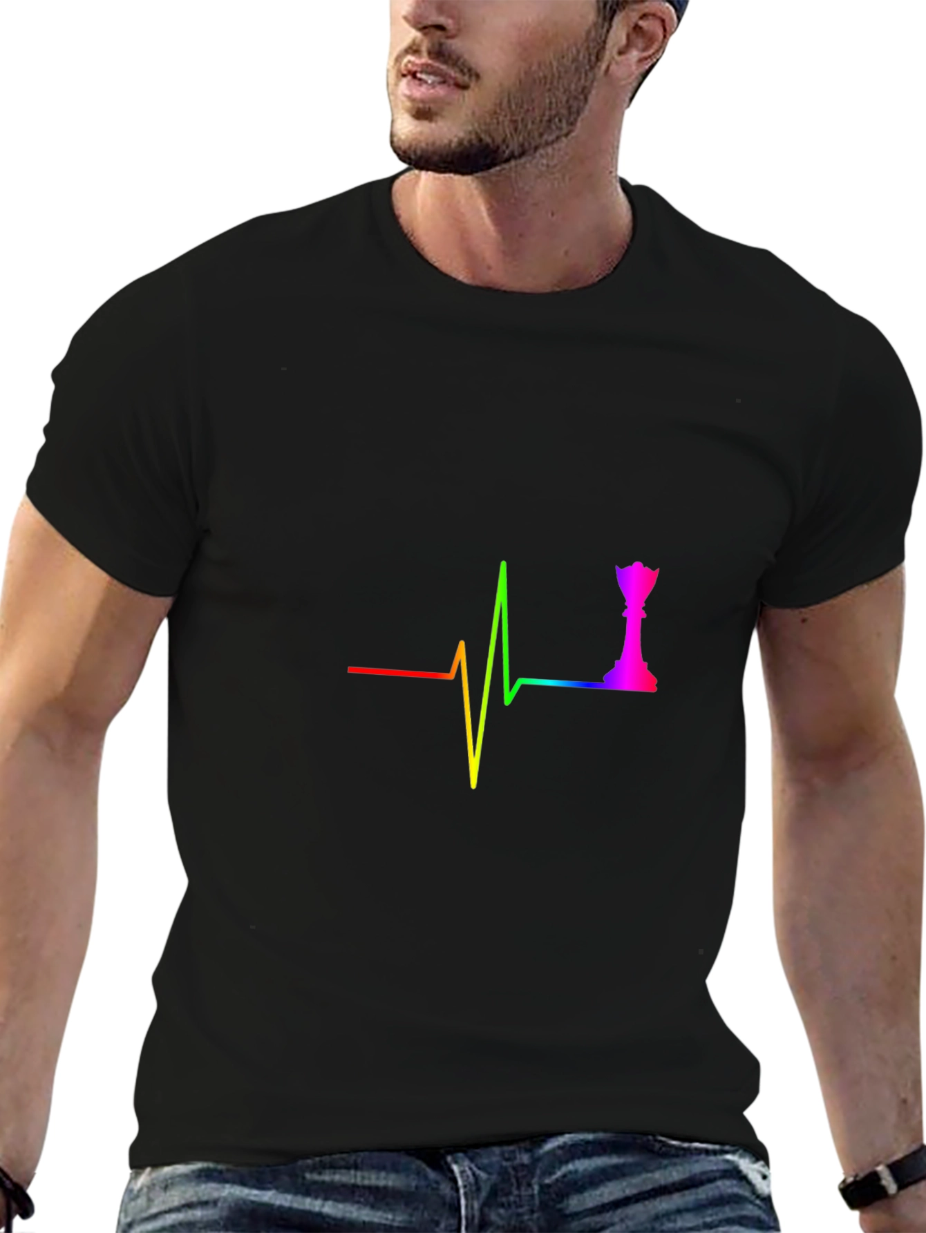 Rainbow Chess Queen Heartbeat T-Shirt