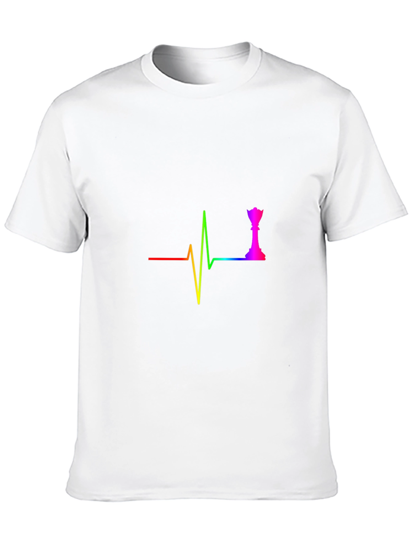 Rainbow Chess Queen Heartbeat T-Shirt