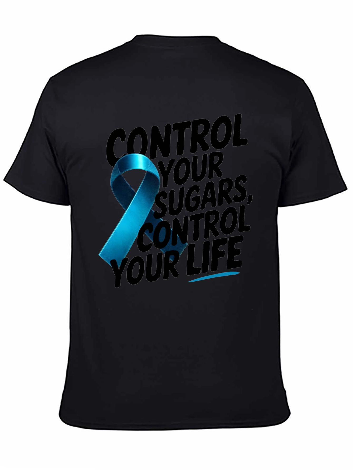Diabetes Awareness Ribbon Graphic T-Shirt