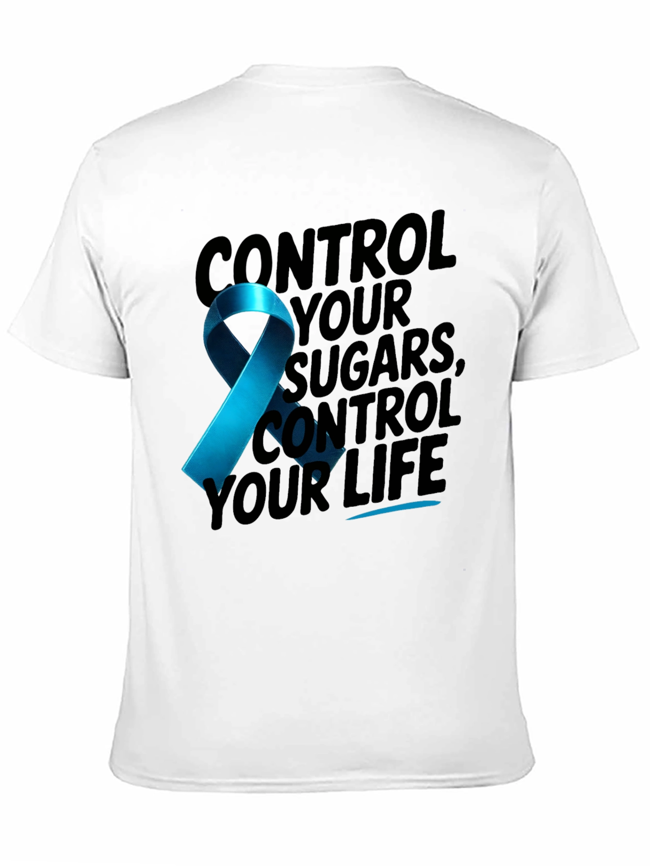 Diabetes Awareness Ribbon Graphic T-Shirt
