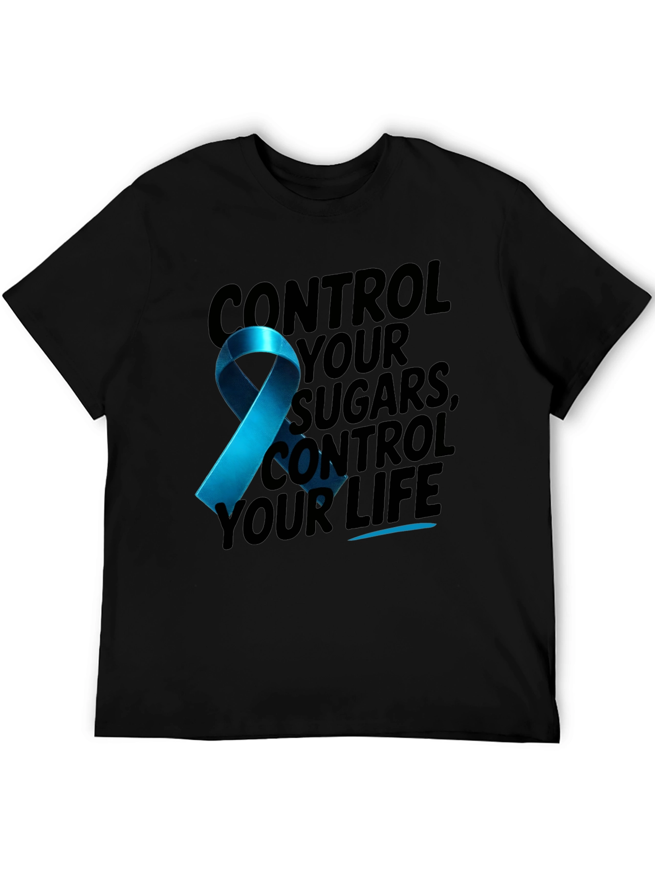 Diabetes Awareness Ribbon Graphic T-Shirt
