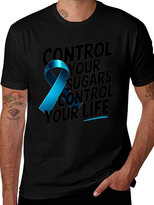 Diabetes Awareness Ribbon Graphic T-Shirt