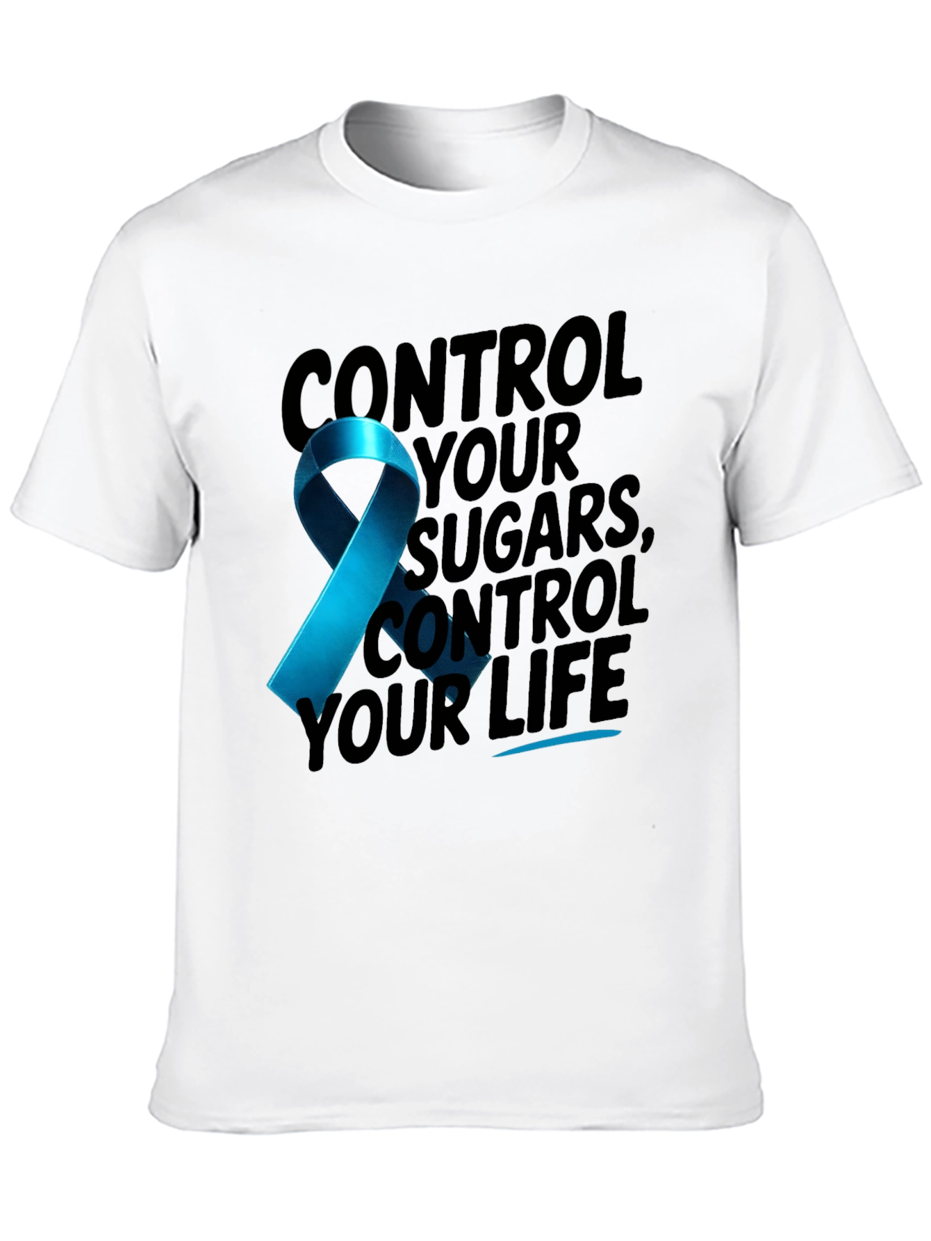Diabetes Awareness Ribbon Graphic T-Shirt