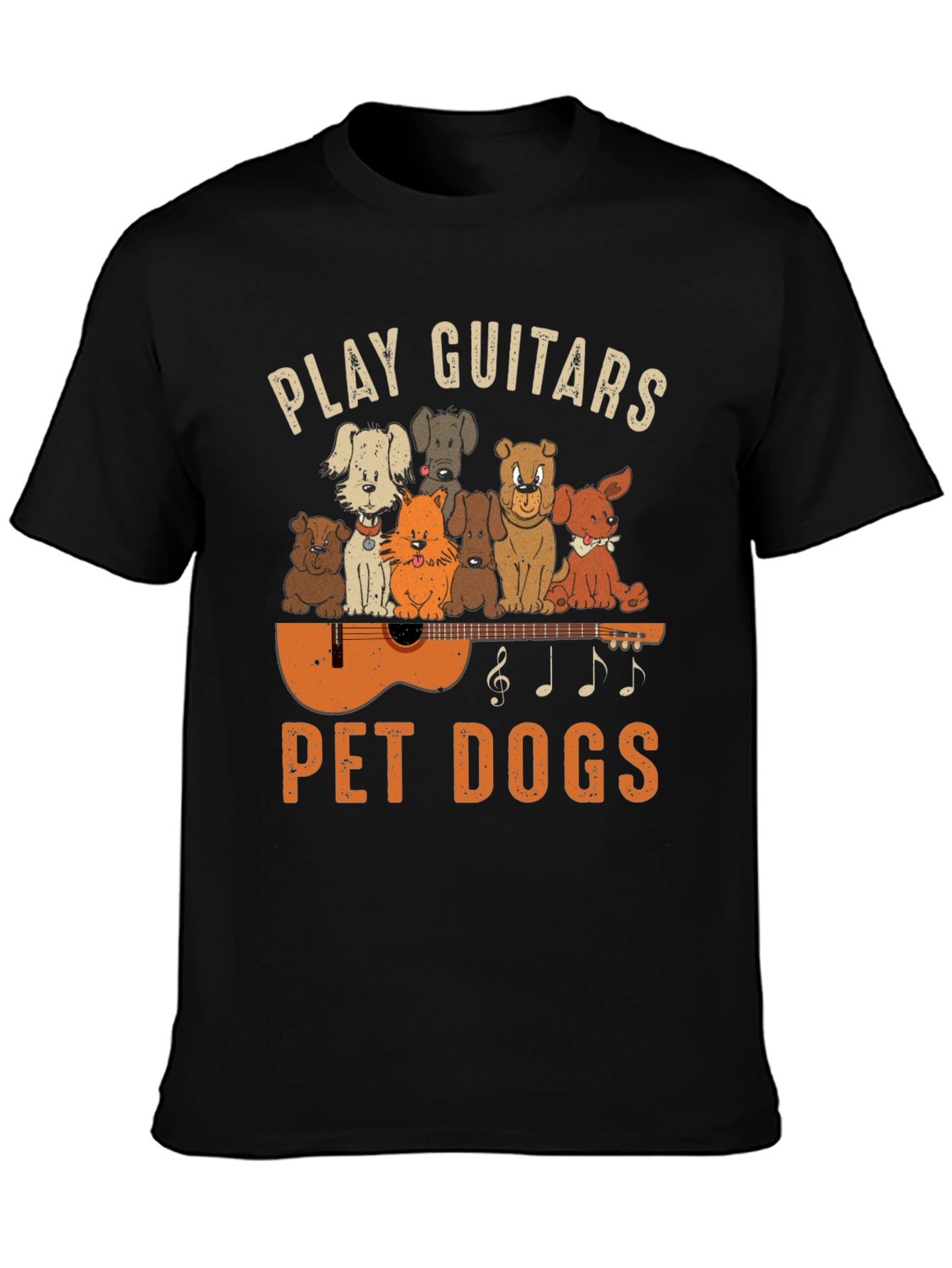 Play Guitars Pet Dogs Graphic T-Shirt