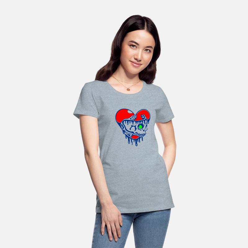Dead Heart Skull Vector Three Colors