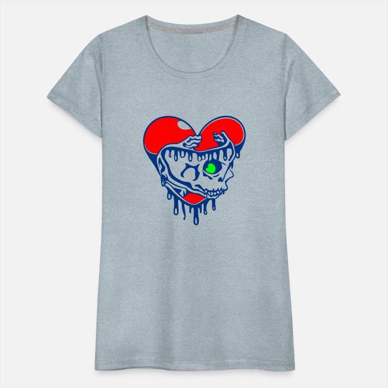 Dead Heart Skull Vector Three Colors