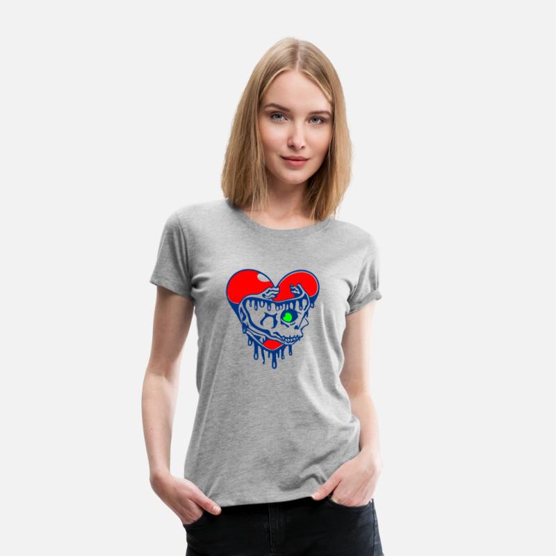 Dead Heart Skull Vector Three Colors