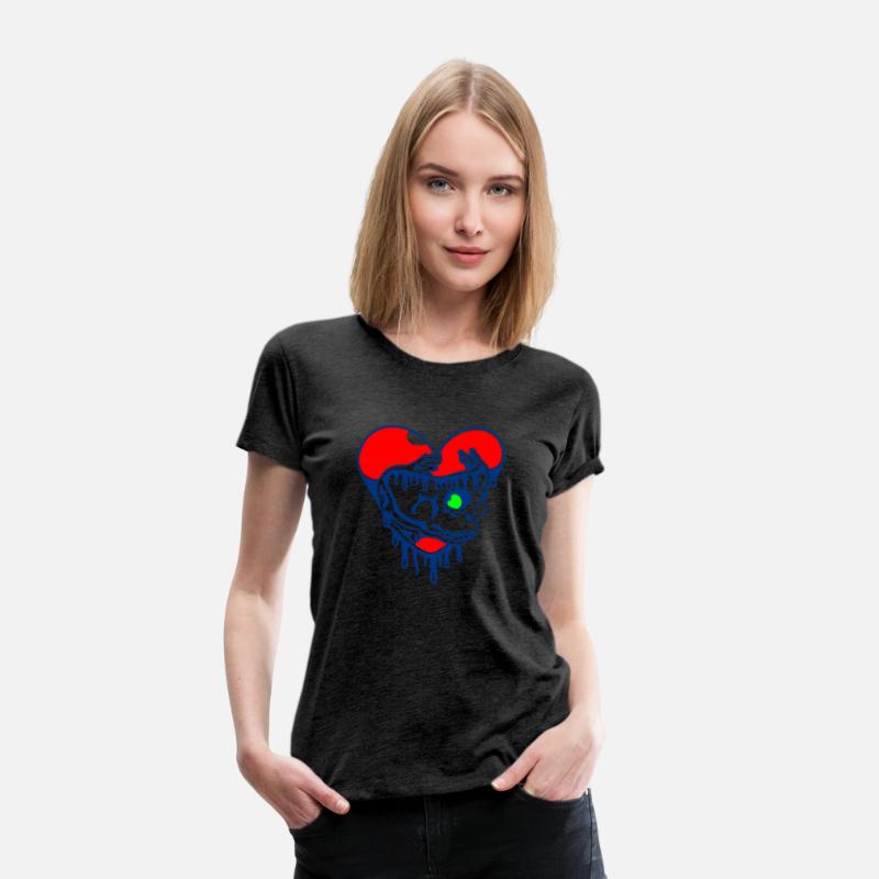 Dead Heart Skull Vector Three Colors